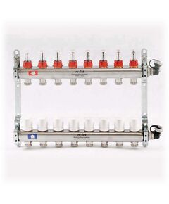 Коллектор из нерж. стали с расходомерами и термостатическим вентилями 8 выходов