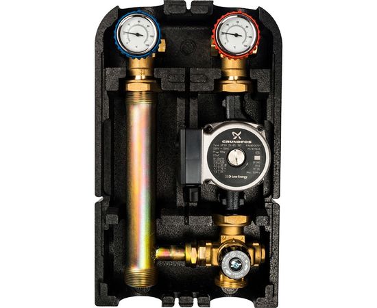 Насосная группа Stout со смесителем 1" (с насосом Grundfos UPSO 25-65)